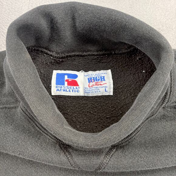 Vintage Russell Sweatshirt Women's Large Black Newport Rhode Island Turtleneck - Picture 7 of 10
